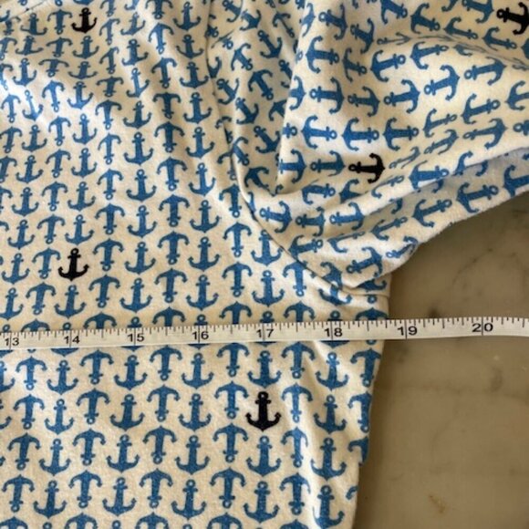 TALBOTS Classic 3/4 Sleeve Tee Shirt Blue Anchor Print - Picture 11 of 14